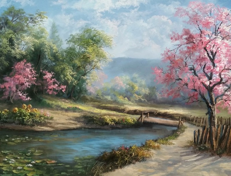 Acrylic Painting By Kevin Spring Day Art Katalay Net