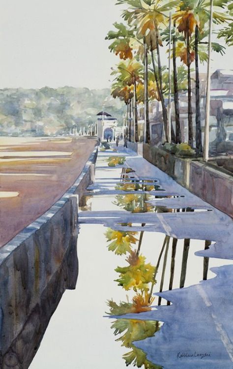 After The Rain By Kathleen Lanzoni, Watercolor