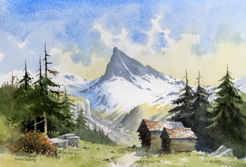 Alpine By David Bellamy, Watercolor Painting