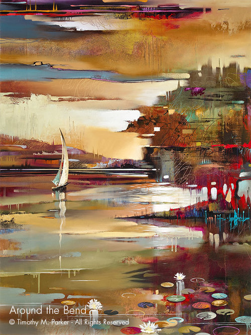 Around The Bend By Timothy M. Parker, Oil Painting