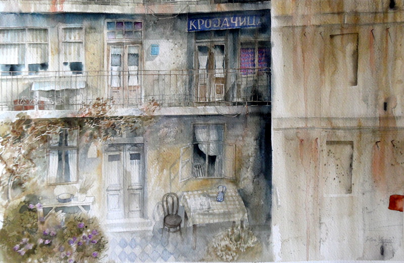 Backyard By Silva Vujovic, Watercolor