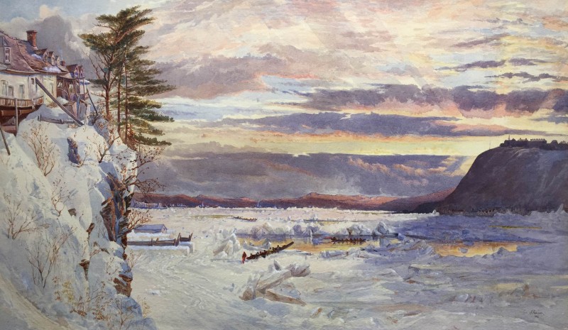 Crossing The Ice By John Arthur Fraser, Watercolor Painting