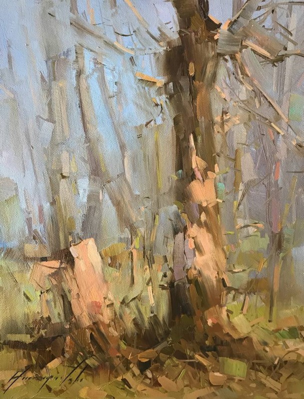 Dreamy Birches By Vahe Yeremyan, Oil Painting