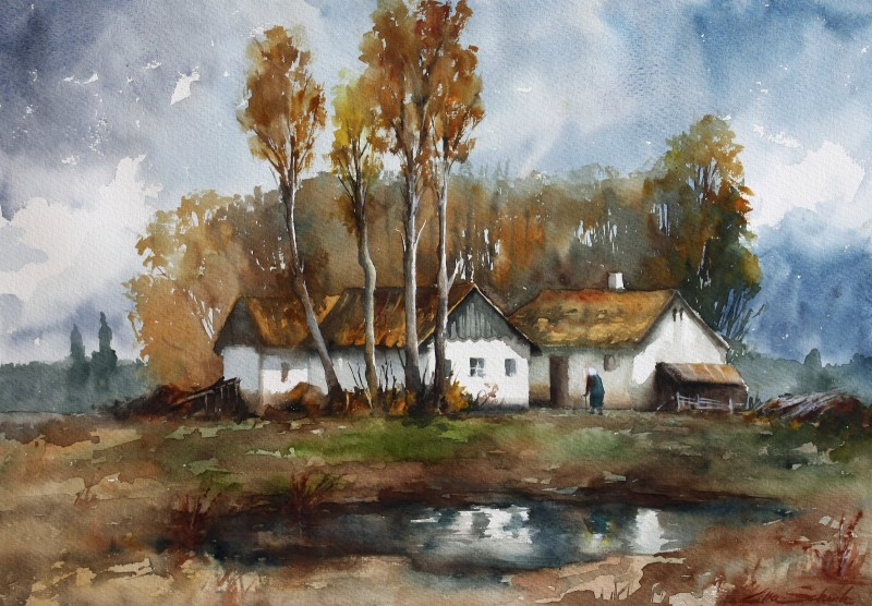 Grandmothers House By Lilla Schuch, Watercolor Paintings