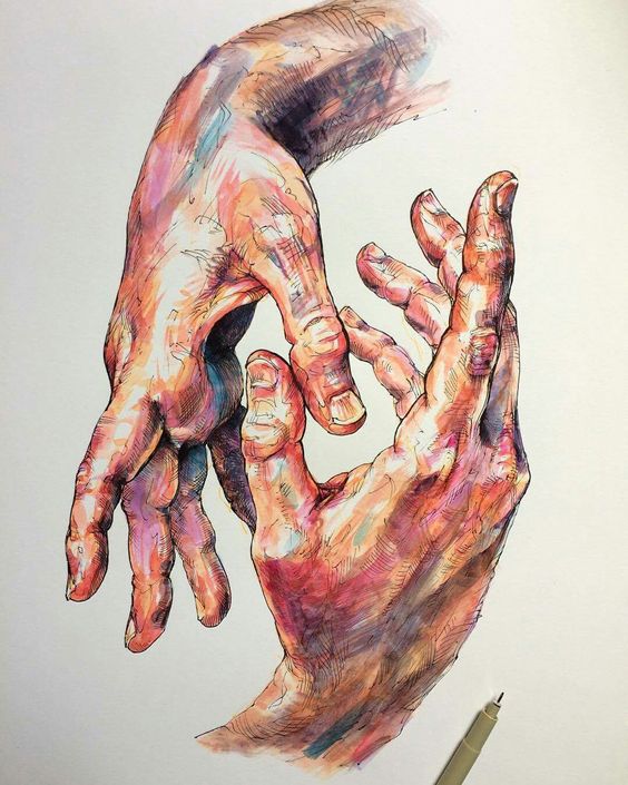 Hands By Noel Badges Pugh, Drawing