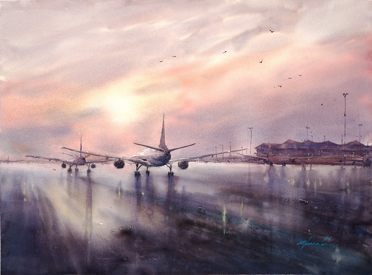 Hong Kong Airport By Keiko Tanabe