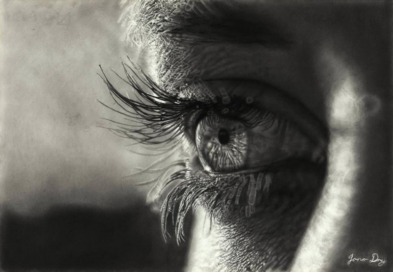 Hyper Realistic Eye Drawing By Jono Dry