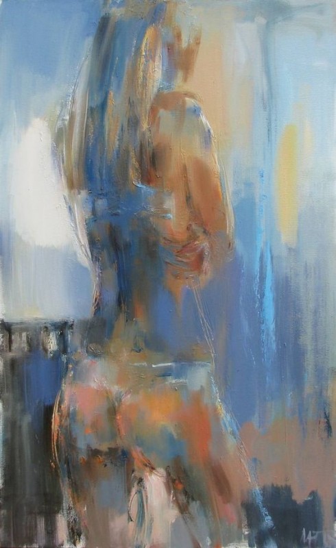 In A Blue Shadow By Nelina Trubach-Moshnikova, Oil Painting