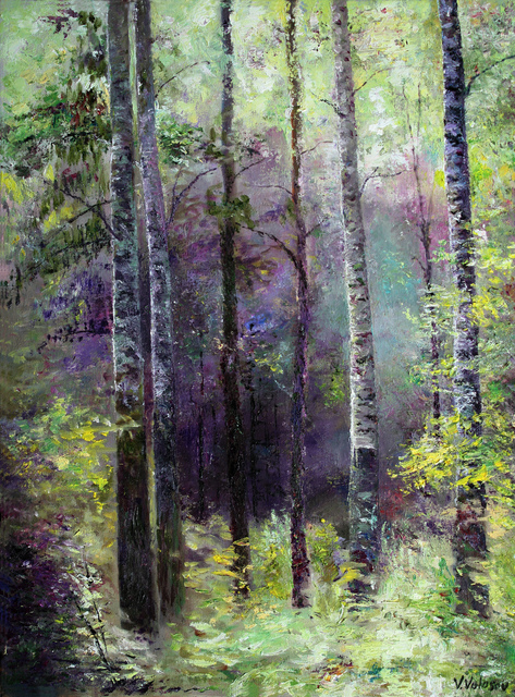 In The Dark Blue Forest By Vladimir Volosov