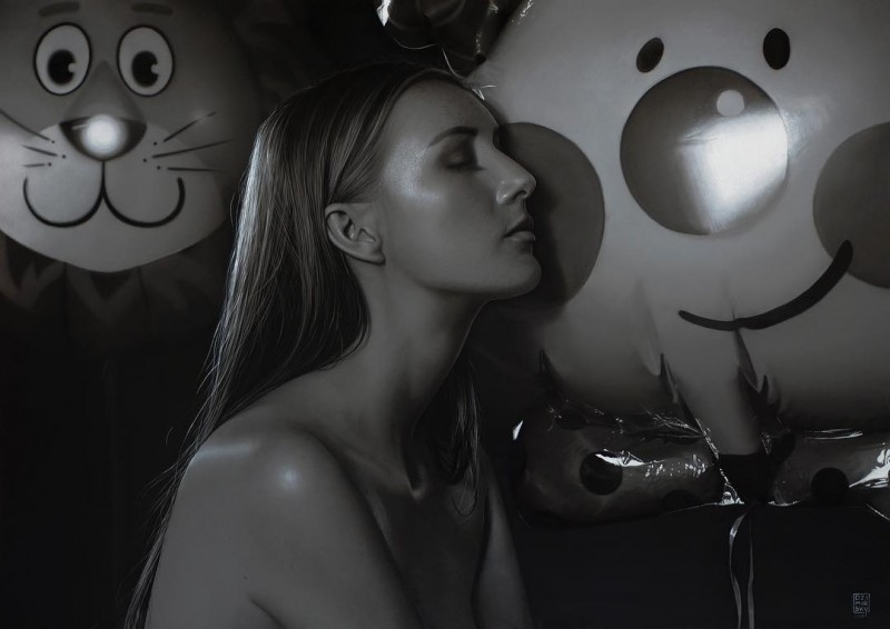 Let Time Do You A Favour By Dirk Dzimirsky, Charcoal And Acrylic