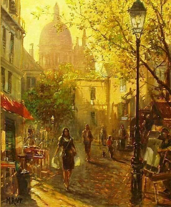 Montmartre By Manfred Rapp, Oil Painting