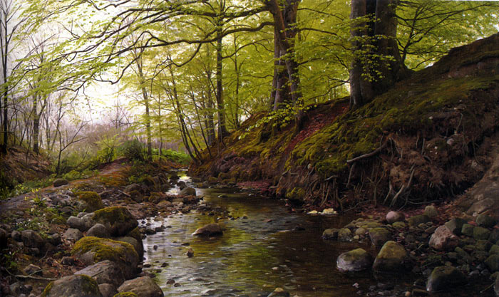 Oil Painting By Peder Mork Monsted, Forest