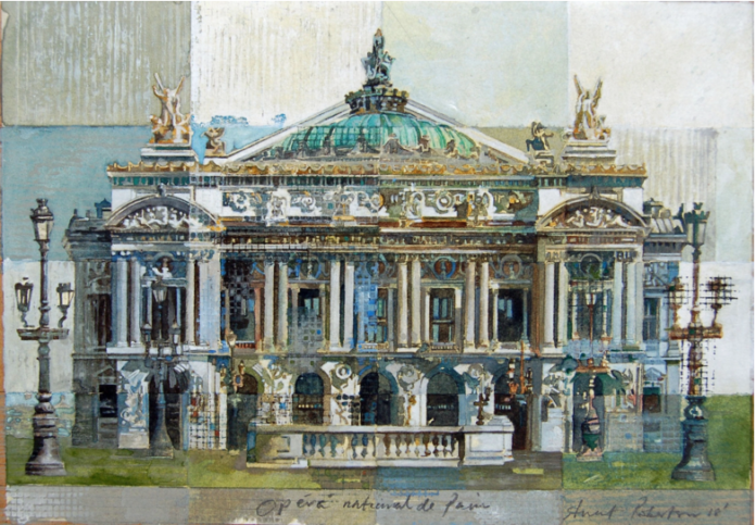 Paris National Opera House By Stuart Robertson, Watercolor Painting