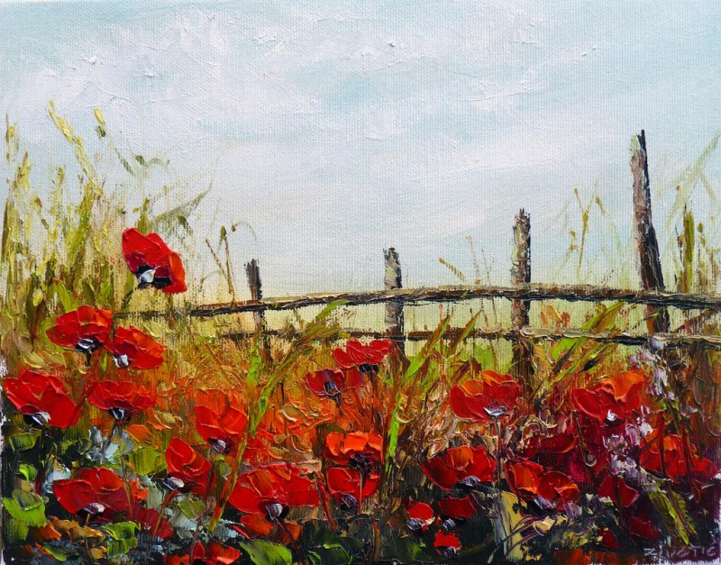 Red Poppy Fields By Zoran Zivotic Oil Painting Art Katalay Net