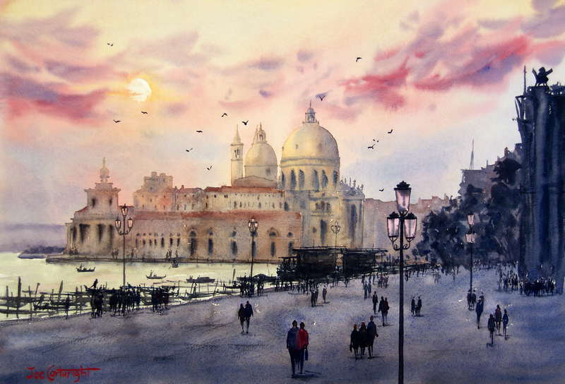 Red Venetian Sunset By Joe Cartwright
