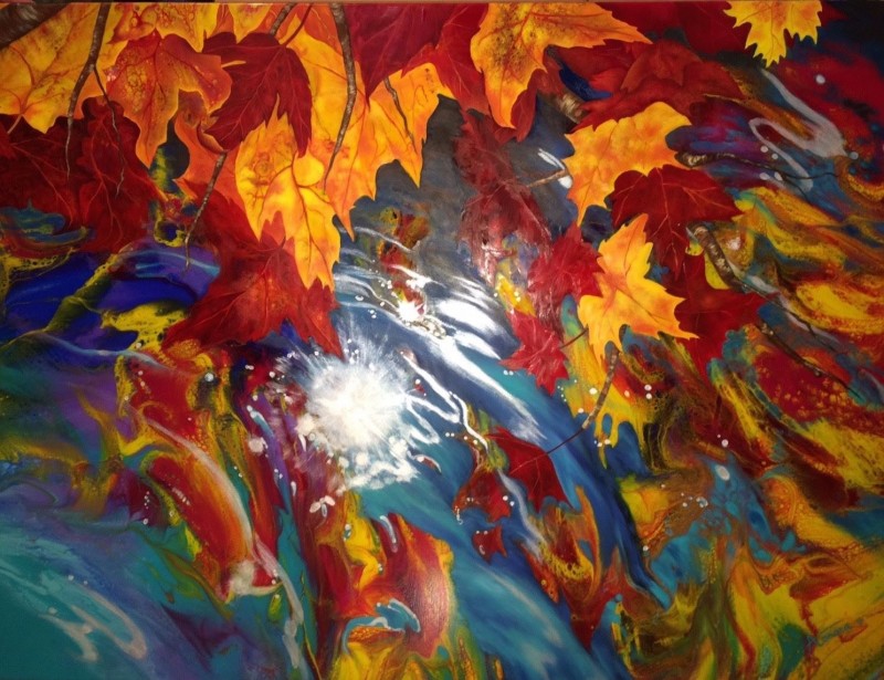 Reflections Of Fall By Aurora Aguirre, Oil Painting