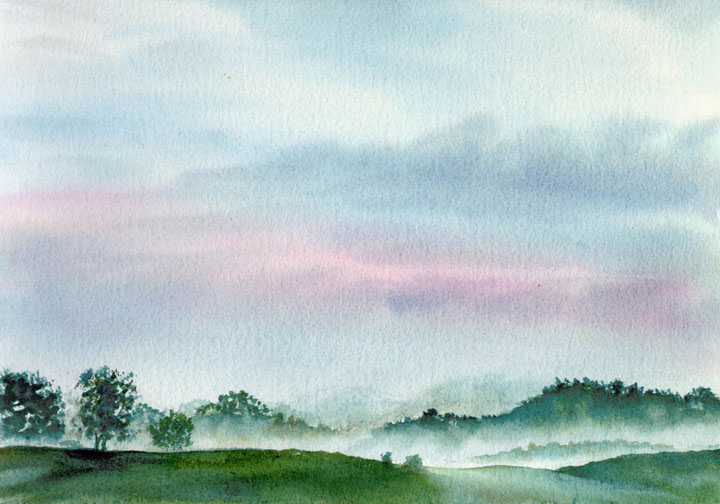 Smokey Mountains By Douglas Winslow, Watercolor Painting