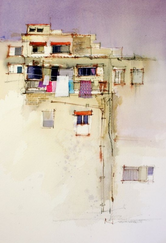 Wall By John Lovett, Watercolor Painting 