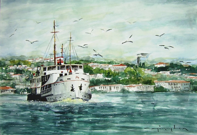 Watercolor Istanbul By Celal Gunaydin
