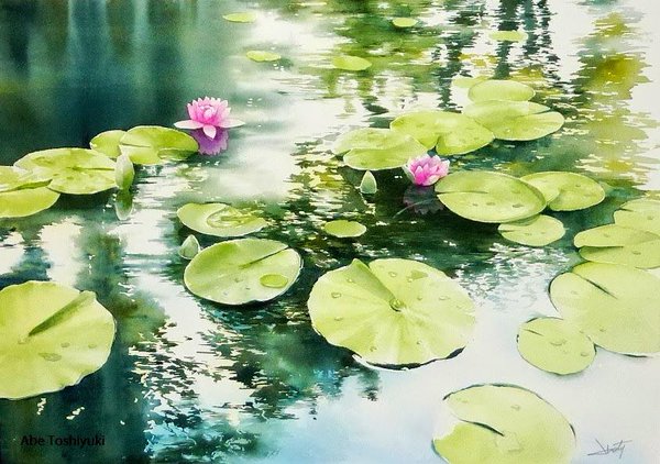 Watercolor Painting By Abe Toshiyuki