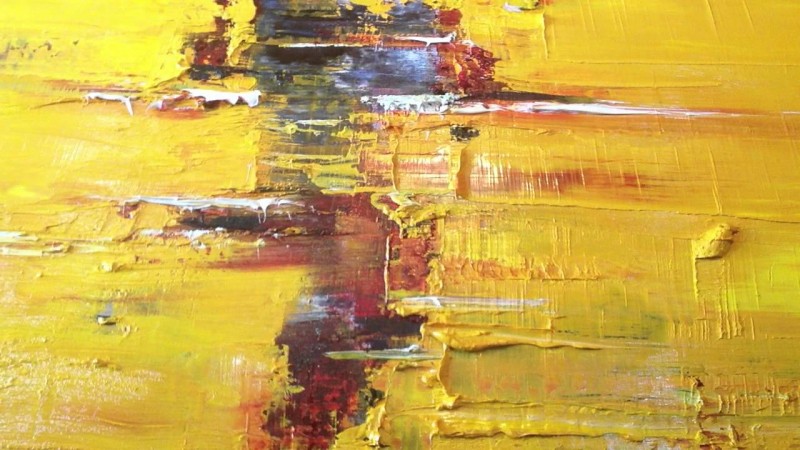Yellow Abstract By Patrick John Mills, Oil Painting