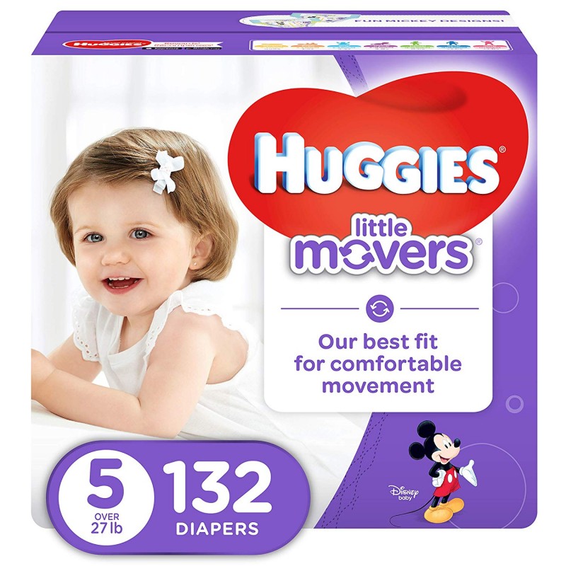 Huggies Little Movers Active Baby Diapers, Size 5