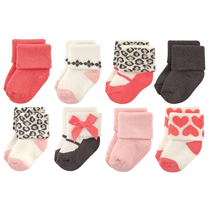 Luvable Friends Unisex 8 Pack Newborn Socks