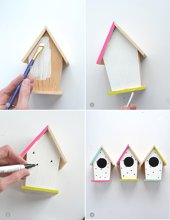 DIY Hand Painted Birdhouses