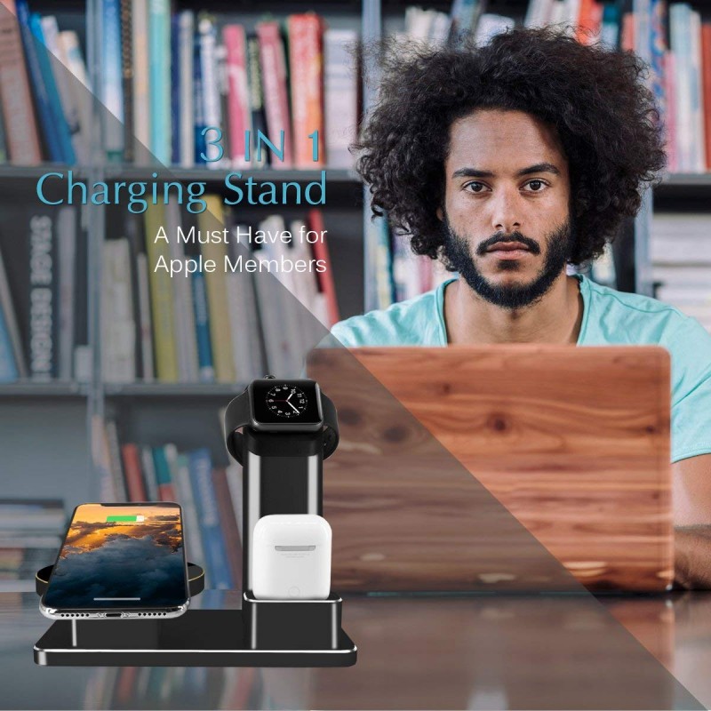 JingooBon Wireless Charger Stand Compatible 3-in-1