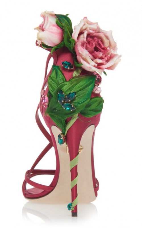 Dolce & Gabbana Floral-Appliqued Suede Sandals