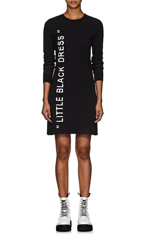 Off-White c/o Virgil Abloh "Little Black Dress" Intarsia-Knit Sweaterdress 