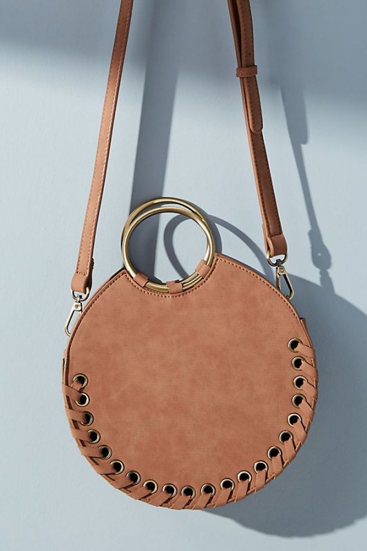 Stitched Circular Crossbody Bag