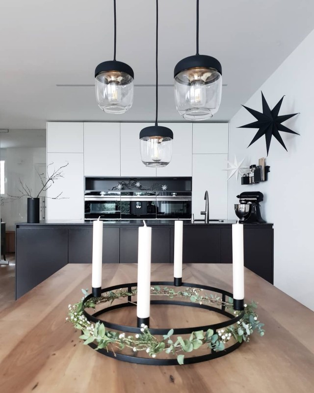 Black White Decorated Kitchen