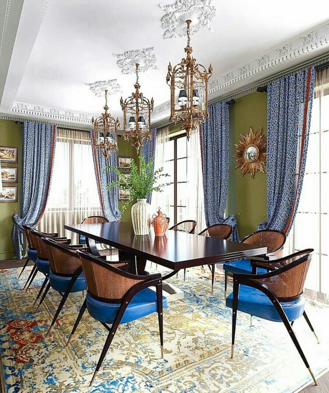 Blue Green Dinning Room