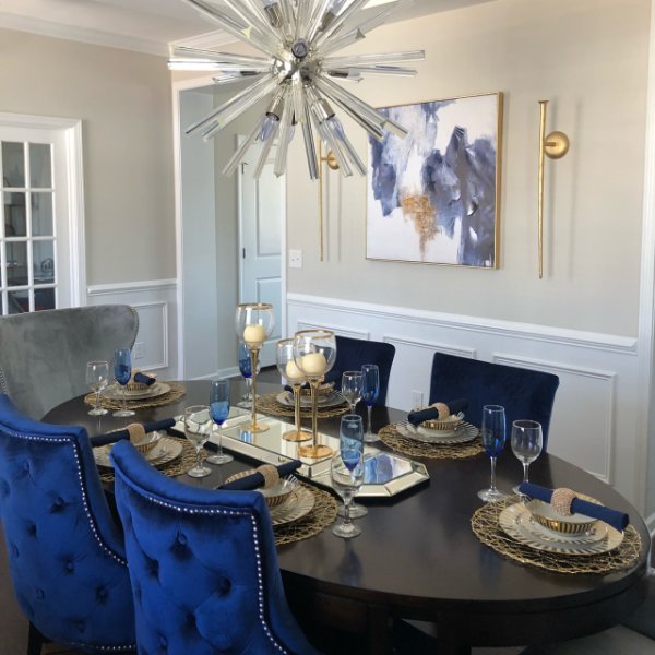 Elegant Blue - Grey Dinning Room