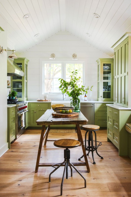 Green Farmhouse Kitchen