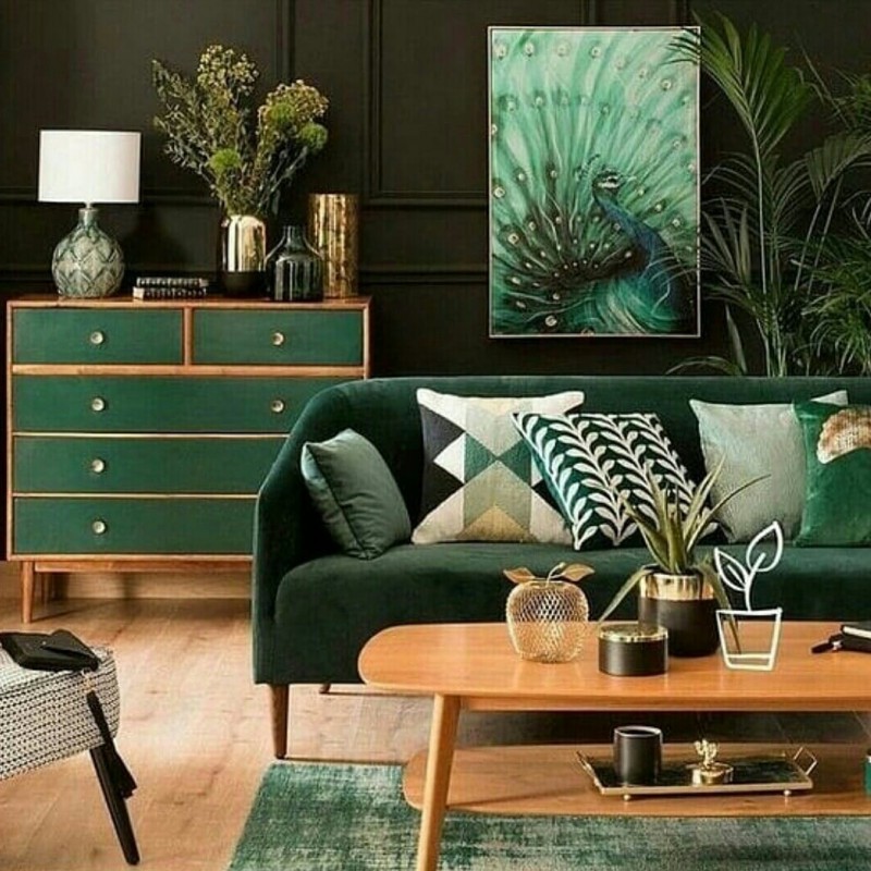 Green Modern Living Room