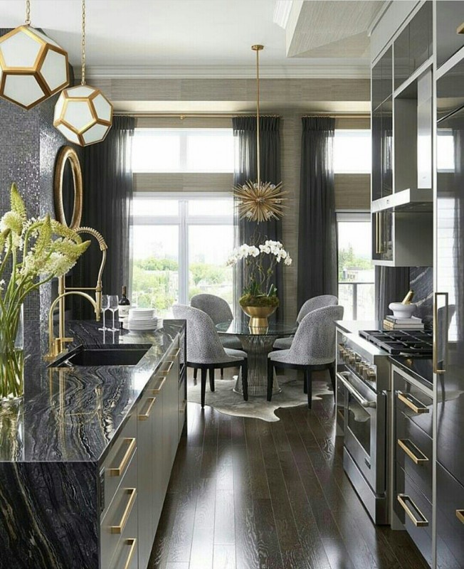 Grey Gold Kitchen - Home Decoration | Katalay.net