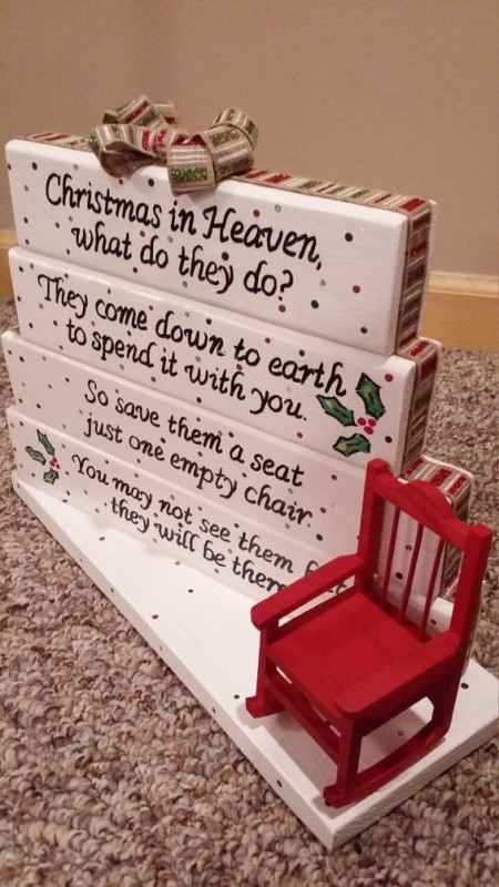 Handmade Christmas In Heaven Poem Table Top Display