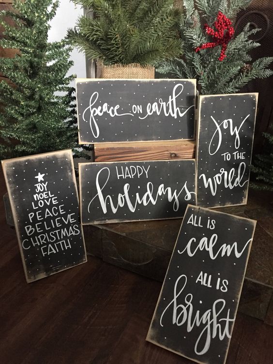 Merry Christmas Rustic Signs