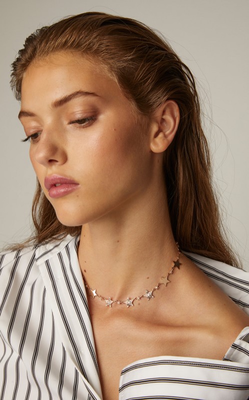 Bee Goddess Sirius Diamond And 14K Gold Charm Choker