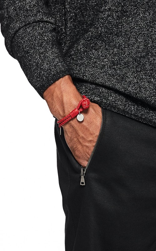 【BOTTEGA VENETA 】INTRECCIATO DOUBLE LEATHER BRACELET Bottega Veneta Intrecciato Leather Double Wrap Bracelet