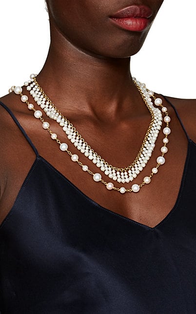 Cathy Waterman Pearl Fringe & Chain Necklace