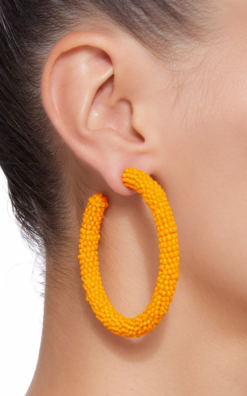 Deepa Gurnani Eliza Bead Embellished Hoop Earrings