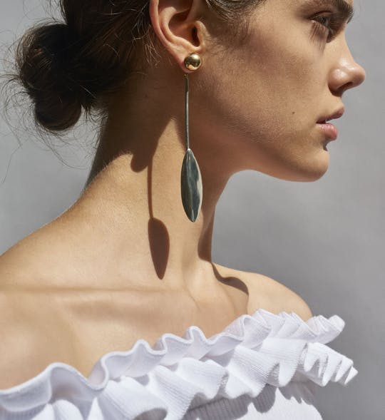 Elongated Leaf Earring Set By Bing Bang Jewelry