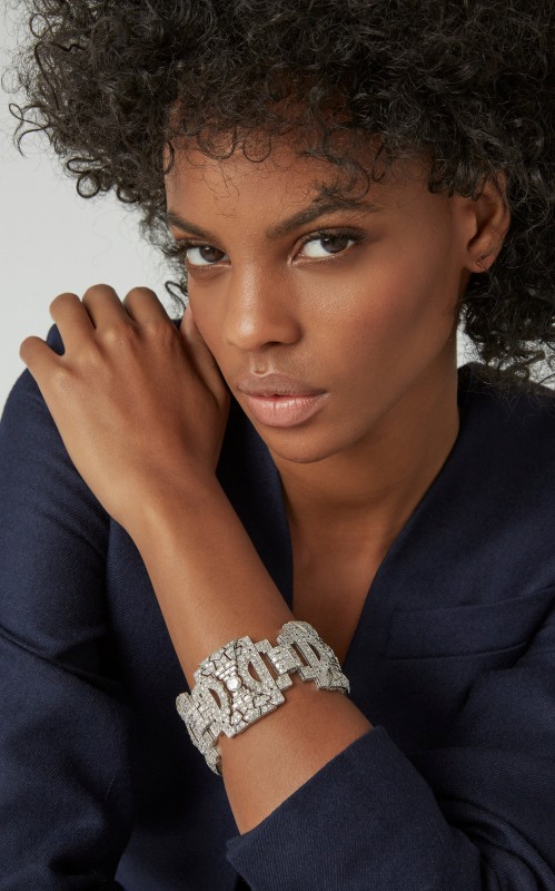 Gioia Vintage Platinum And Diamond Bracelet