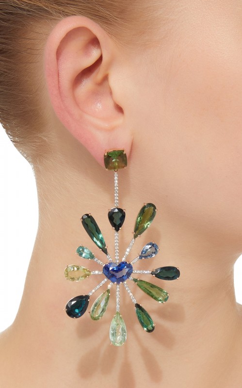 Irene Neuwirth One-Of-A-Kind 18K Rose And White Gold Drop Earrings
