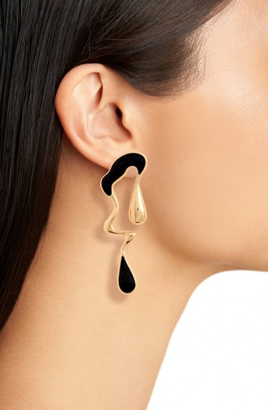 Leith Metal Drip Mismatched Earrings