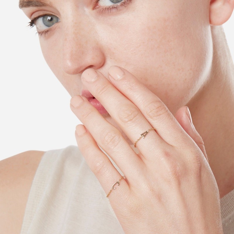 Mini Letter Chain Ring