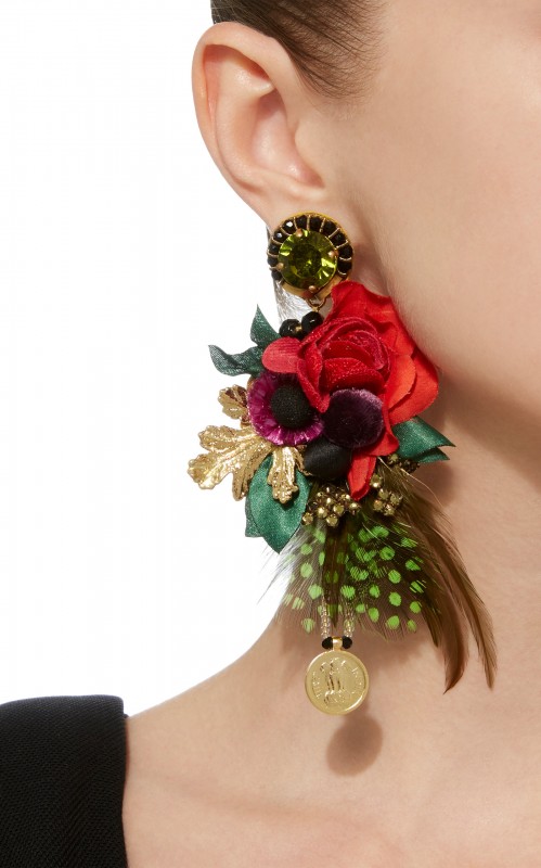 Ranjana Khan Leme Floral Statement Earrings - Jewelry | Katalay.net